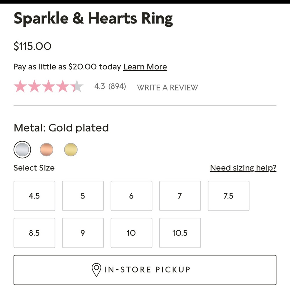Pandora Simple Sparkle & Hearts Gemstone Ring Gold ✨♥️💍 - Picture 6 of 9